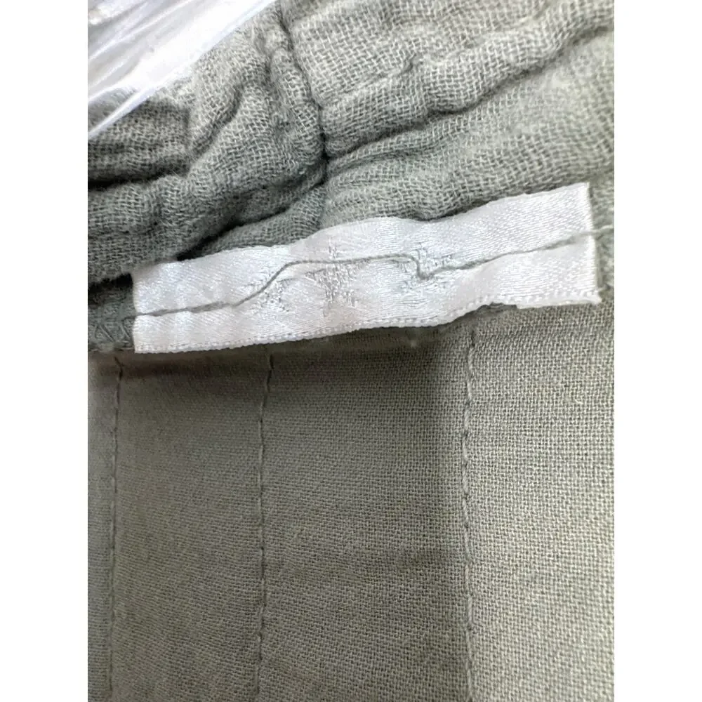 Moonsun Italian Gauze Cotton Olive Open Jacket open front pockets small